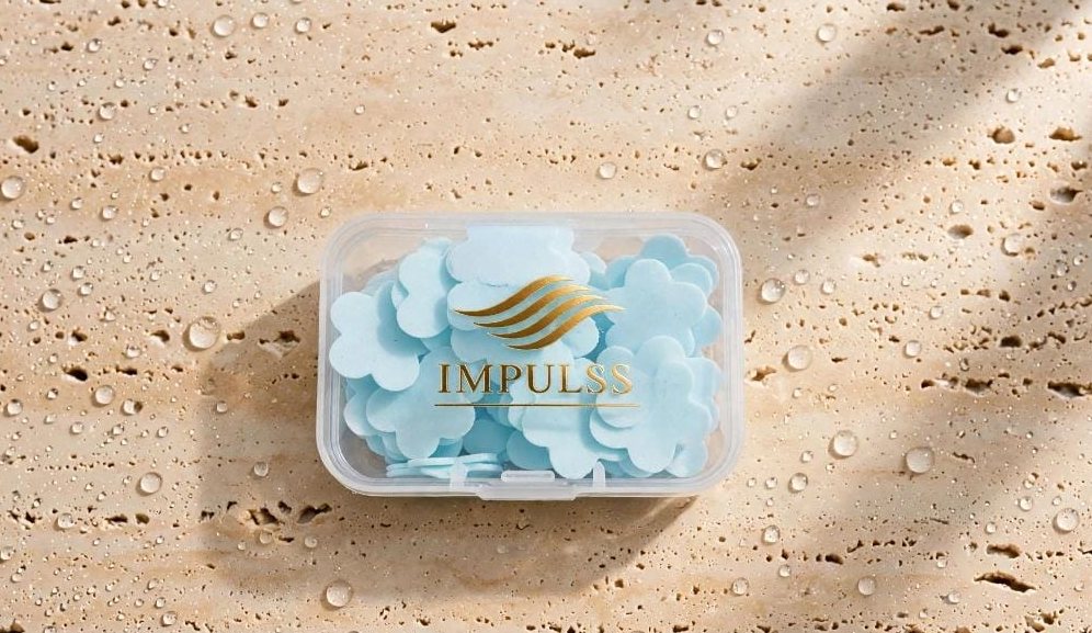 Jabón en forma de flor IMPULSS Flor azul en caja transparente