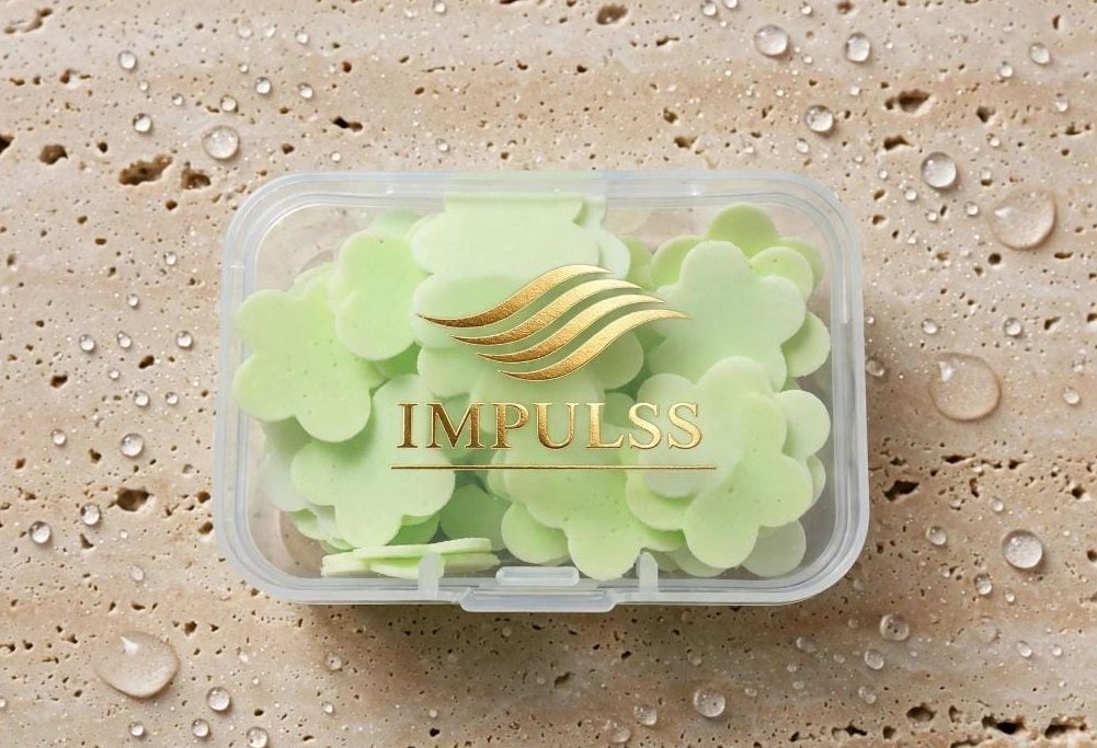 Jabón en forma de flor IMPULSS Flor verde en caja transparente
